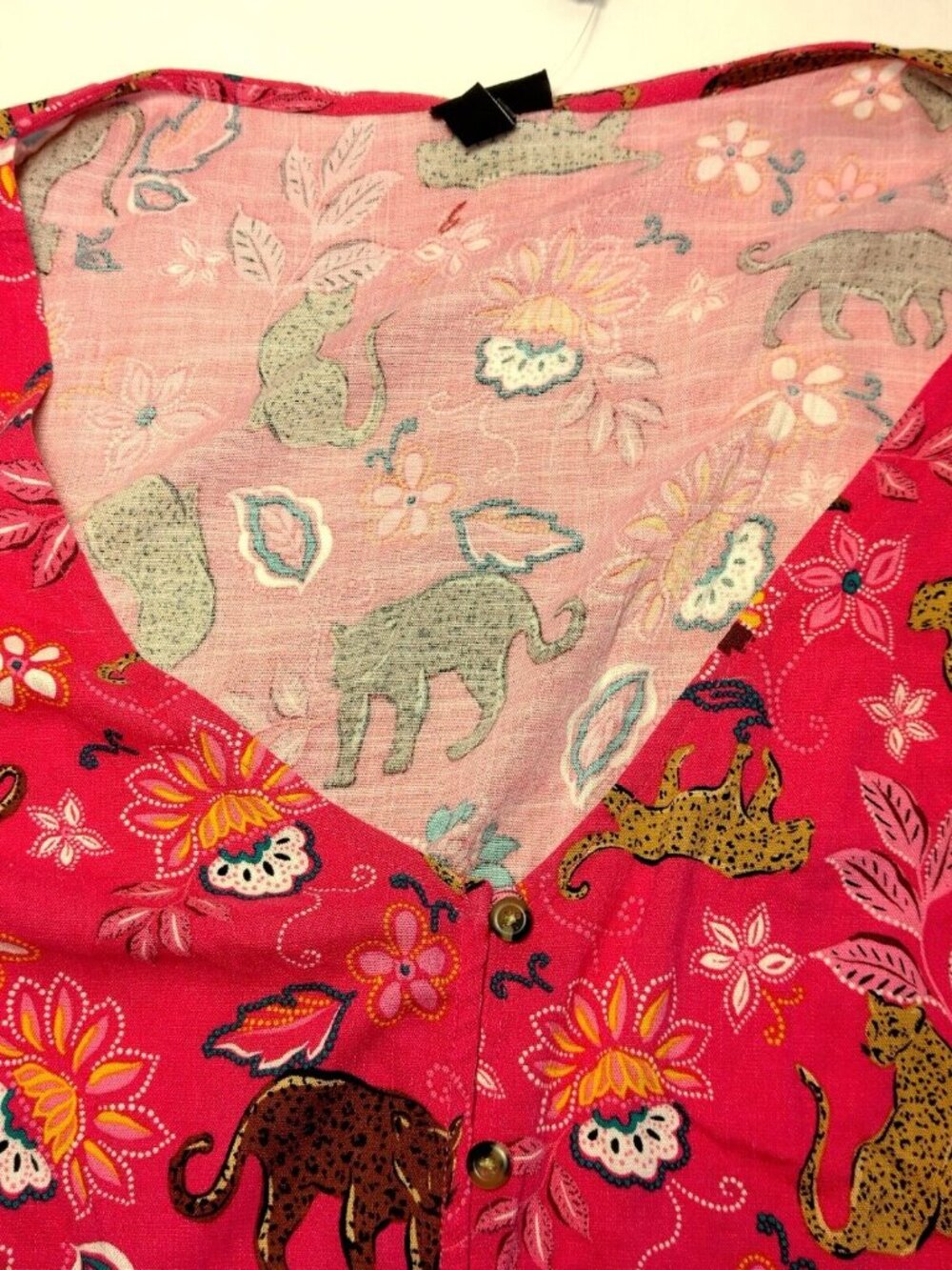 Torrid Size 5 Plus Size Pink Leopard Dress Rouched Short Sleeve Midi Belted Cat - Picture 10 of 16